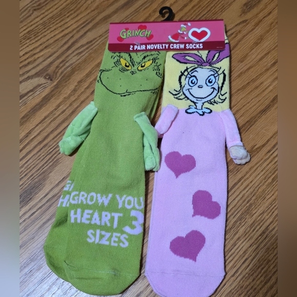 Other - Grinch and Cindy Lou Who Crew Socks
